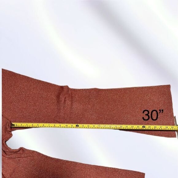 NWT NY & Co Gabrielle UnionFired Brick Shimmery Metallic Flare Pant XL - Picture 6 of 7